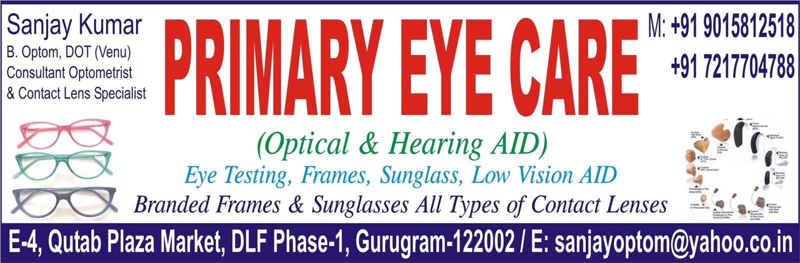 PRIMARY EYE CARE (Qutab Plaza Optical Shop)